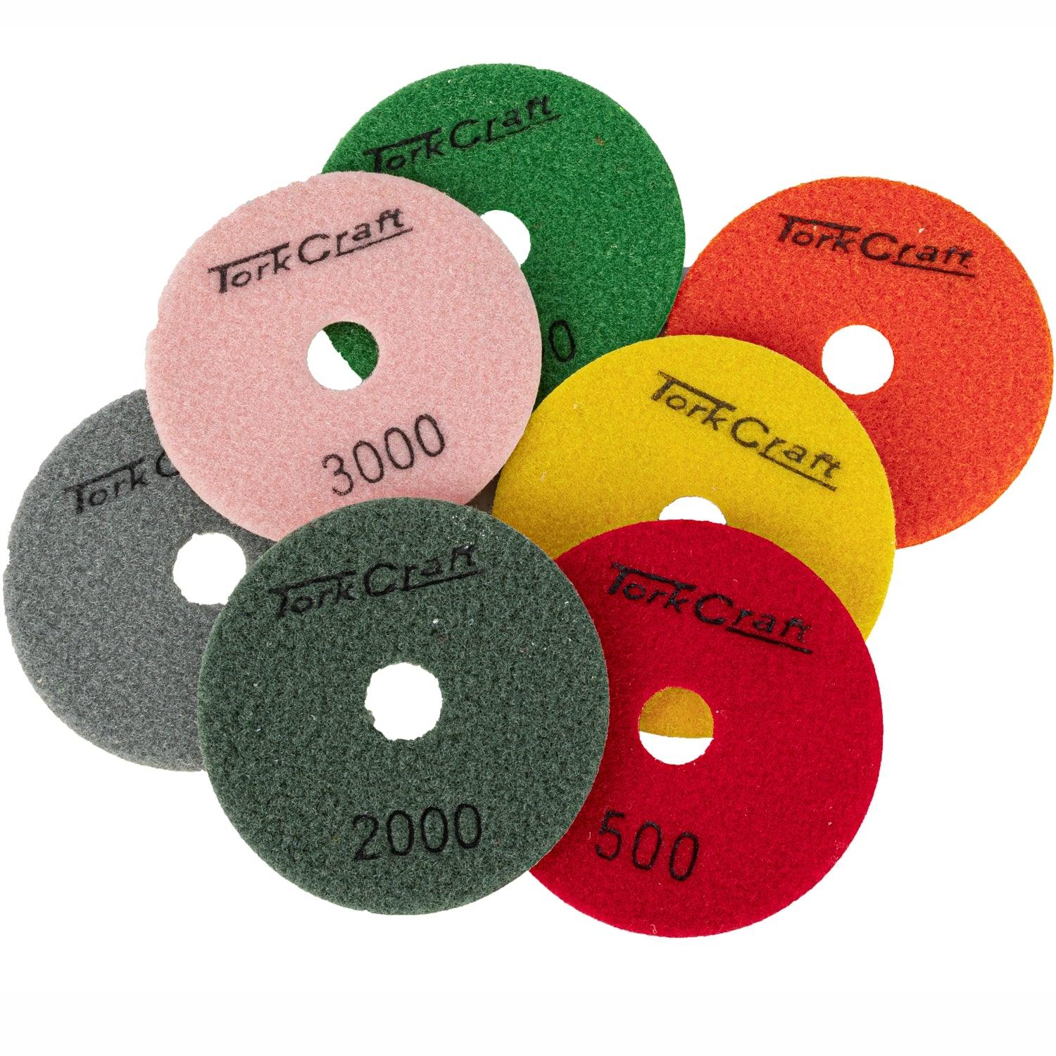 Set Of 7 Diamond Polishing Pads 100 Mm Dry Use - Livestainable.co.za