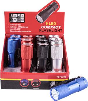 Torch Led Alum M/Col X12 Pdq Box Incl Aaa Batteries Tork Craft Flash L - Livestainable.co.za