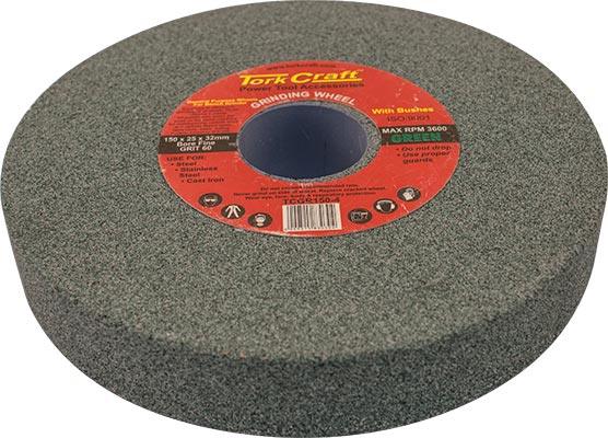 Grinding Wheel 150 X25 X32 Mm Bore Fine 60 Gr W/Bushes For B/G Green - Livestainable.co.za