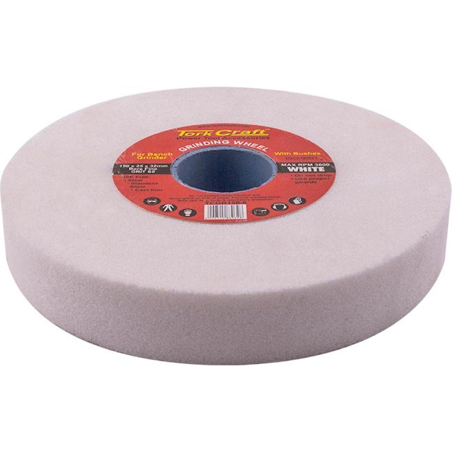 Grinding Wheel 150 X25 X32 Mm White Coarse 36 Gr W/Bushes For Bench Grinde - Livestainable.co.za