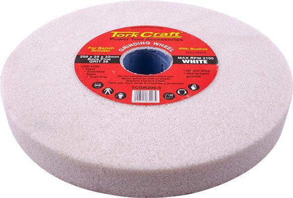 Grinding Wheel 200 X25 X32 Mm White Coarse 36 Gr W/Bushes For Bench Grin - Livestainable.co.za