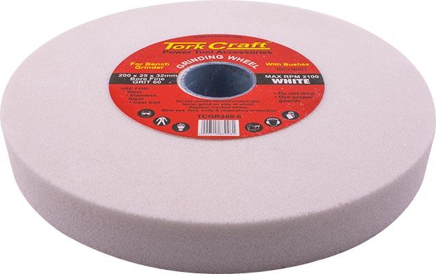 Grinding Wheel 200 X25 X32 Mm Bore Fine 60 Gr W/Bushes For B/G White - Livestainable.co.za