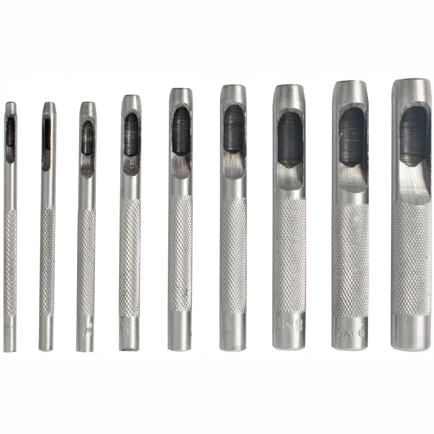 Hollow Punch Set 9 Pc 2.5 10 Mm Carb. Steel - Livestainable.co.za