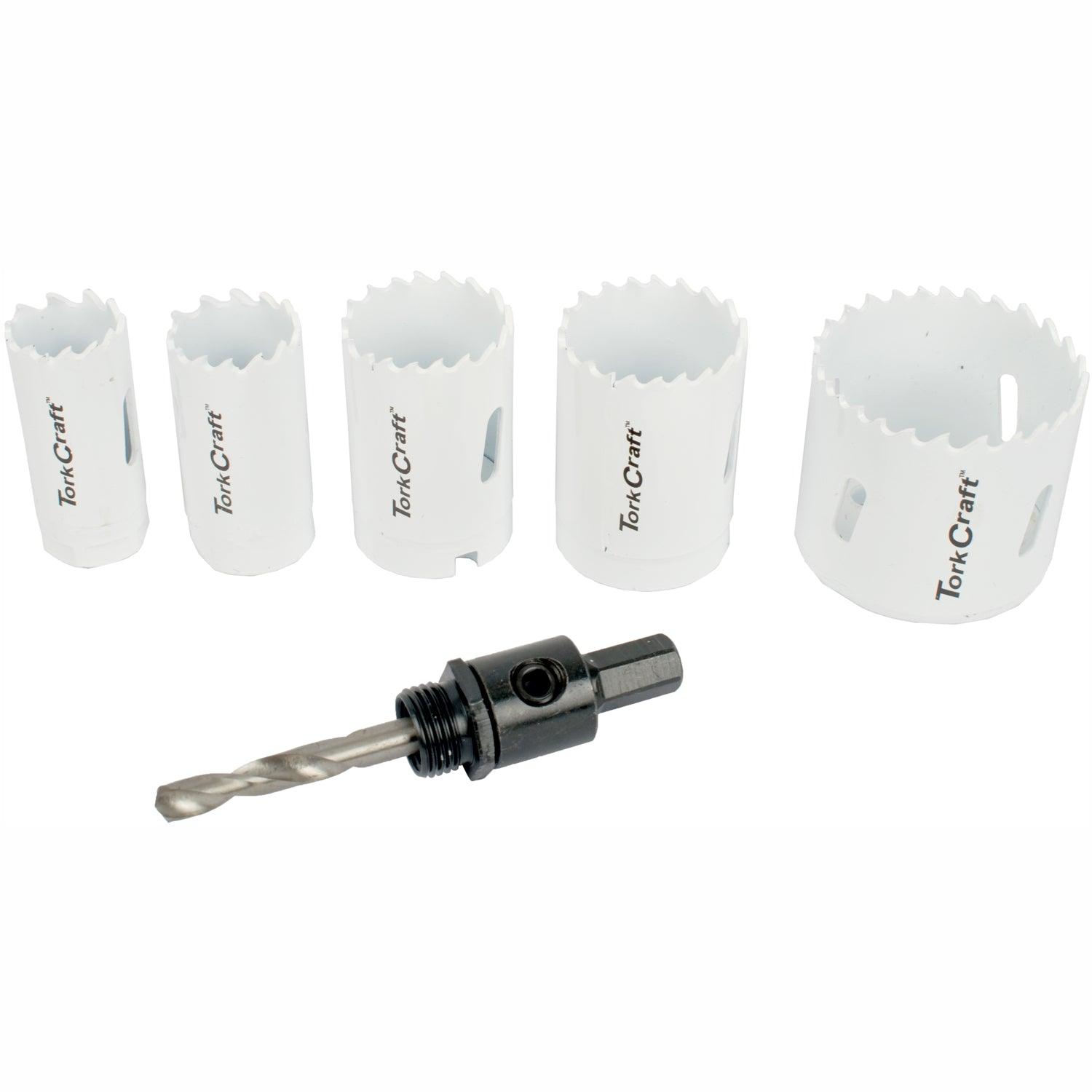 Hole Saw Set 6 Pce Bi Metal (22/25/32/35/51 Mm & 3/8 Hex Mandrel) - Livestainable.co.za