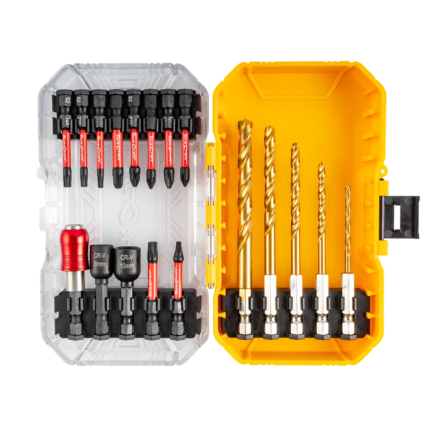 Tork Craft Impact Power Bit Set 18 Pc Bit Holder 50 Mm Nutsetters & Drill Bits