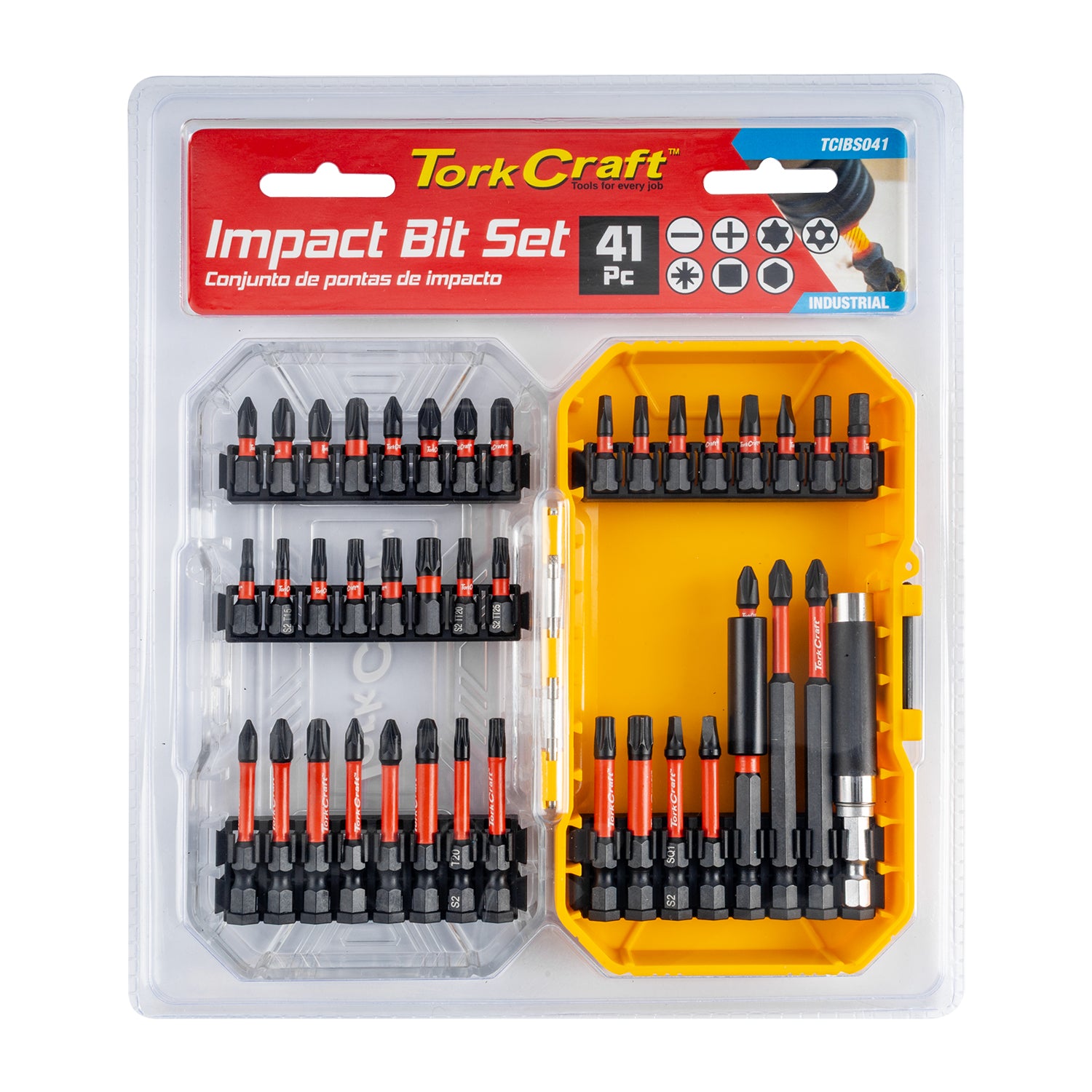 Tork Craft Impact Bit Set 41 Pc Bit Holder Insert Bit 25 Mm Power Bit 50 Mm & 90 Mm
