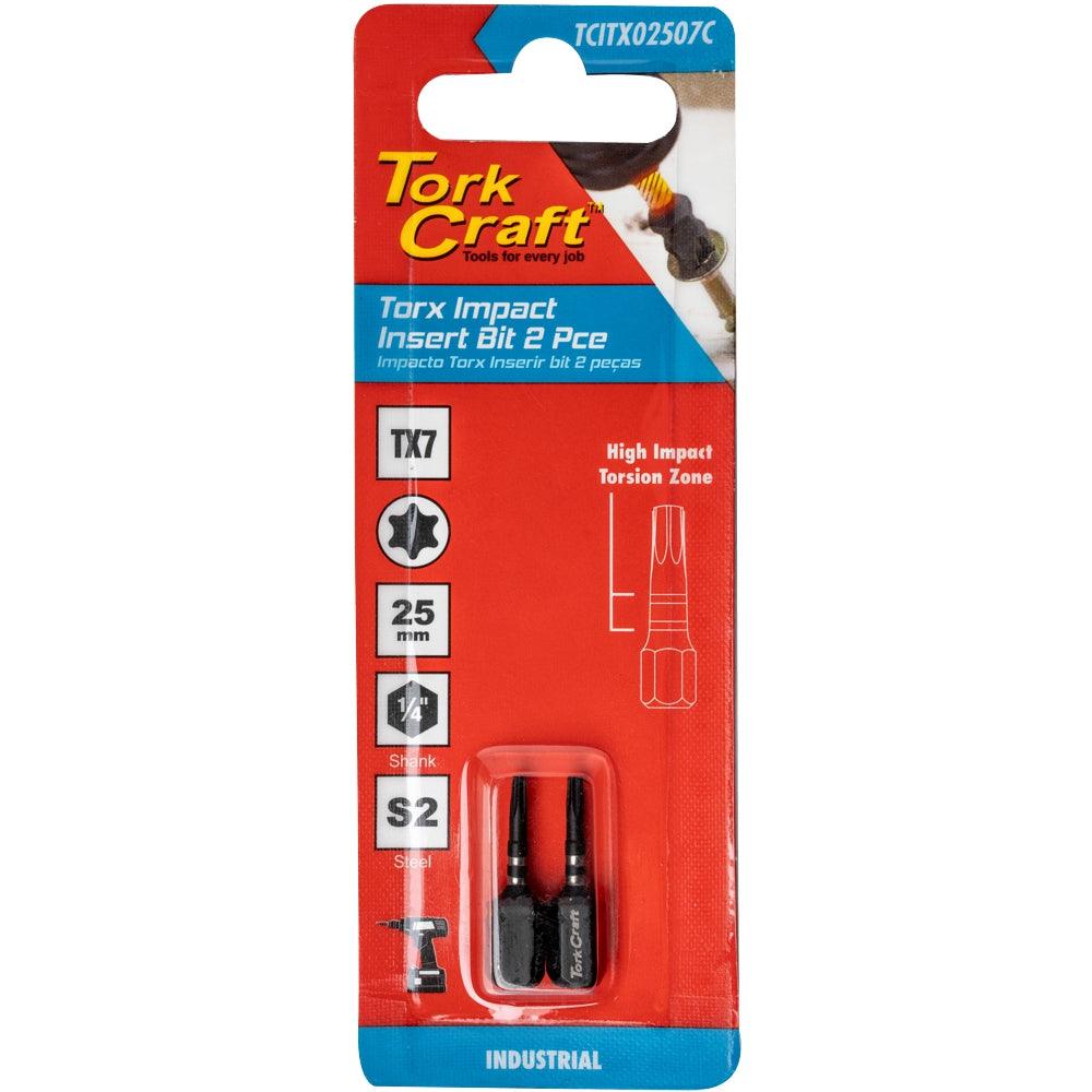 Torx Tx 7 Impact Insert Bit 25 Mm 2 Pc Carded - Livestainable.co.za