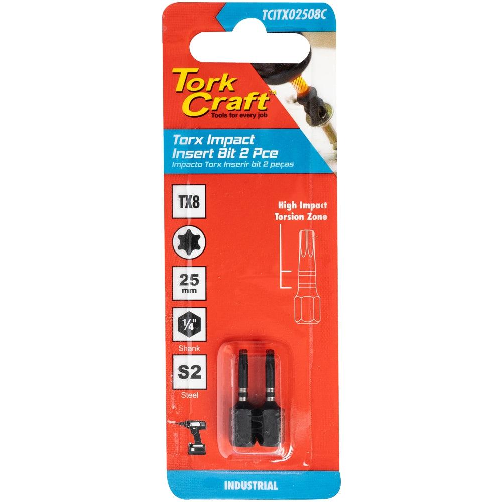 Torx Tx 8 Impact Insert Bit 25 Mm 2 Pc Carded - Livestainable.co.za