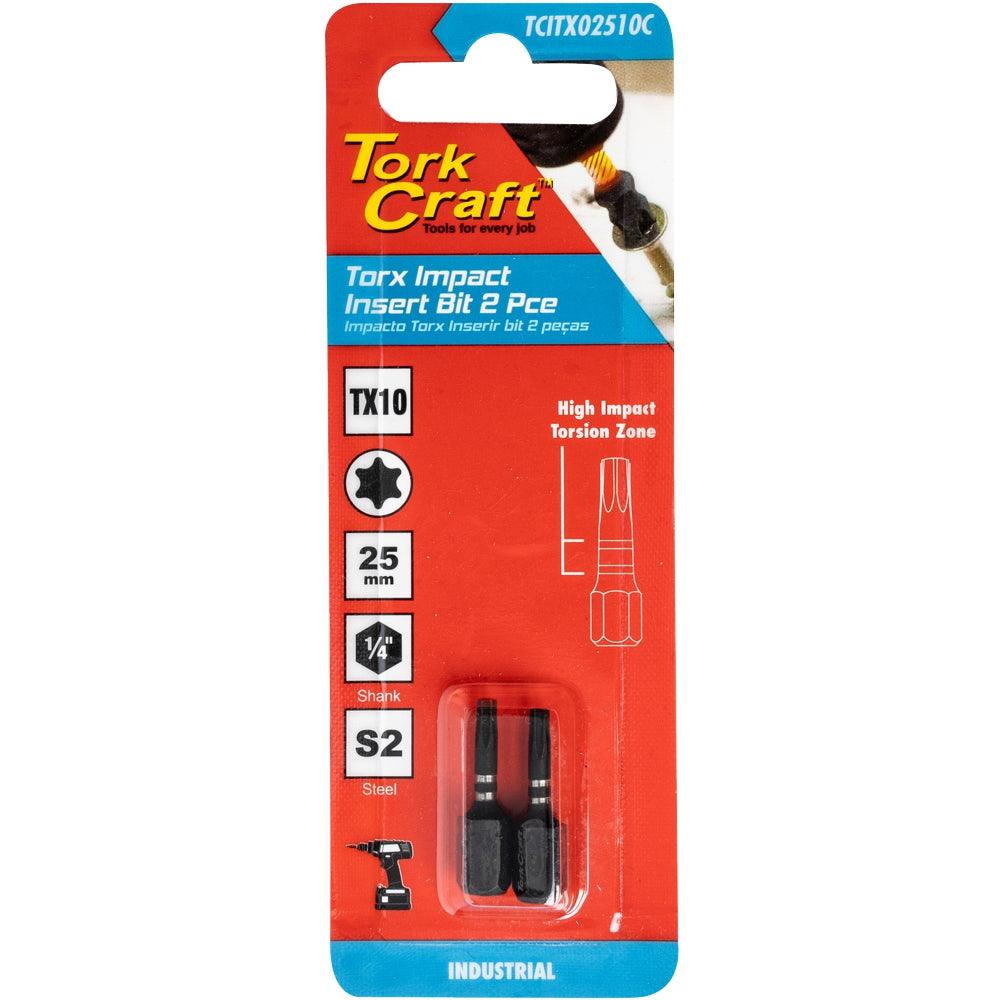 Torx Tx 10 Impact Insert Bit 25 Mm 2 Pc Carded - Livestainable.co.za