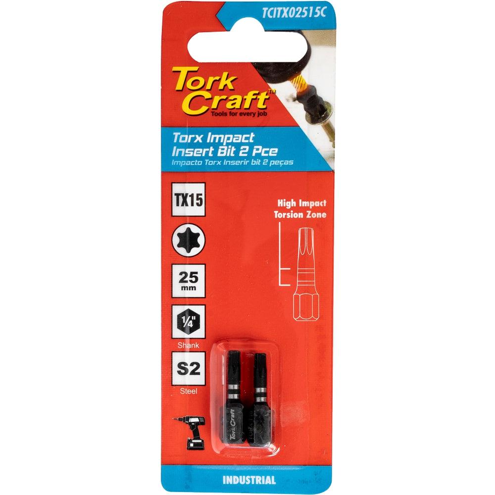 Torx Tx 15 Impact Insert Bit 25 Mm 2 Pc Carded - Livestainable.co.za