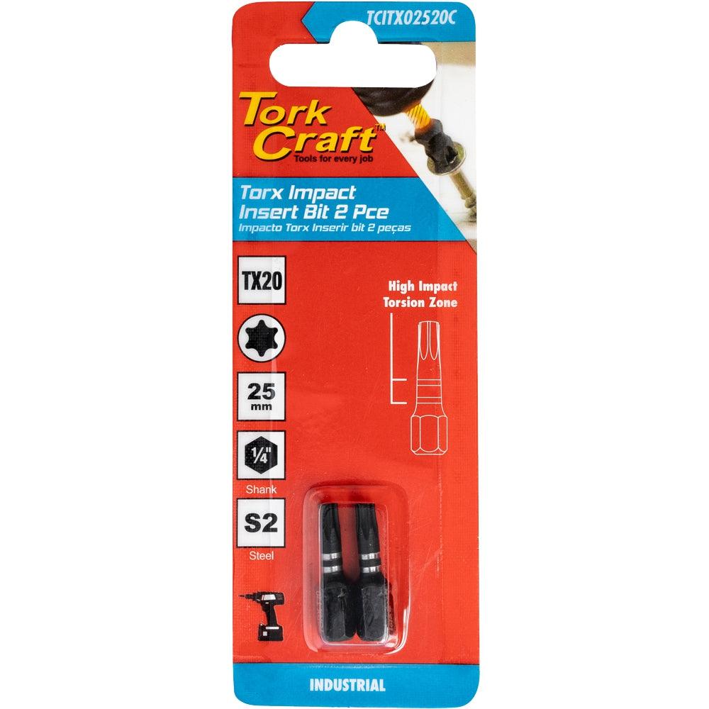 Torx Tx 20 Impact Insert Bit 25 Mm 2 Pc Carded - Livestainable.co.za