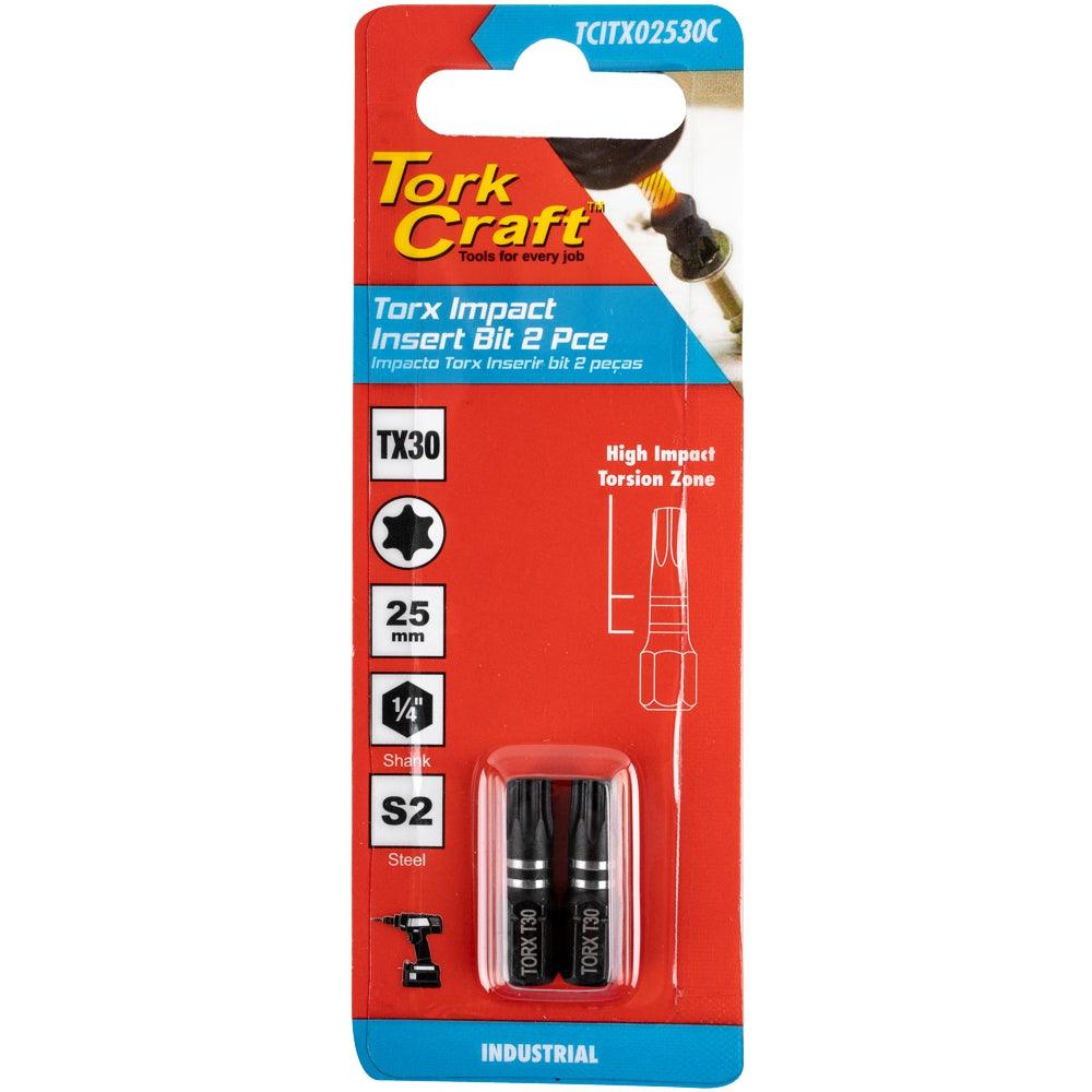 Torx Tx 30 Impact Insert Bit 25 Mm 2 Pc Carded - Livestainable.co.za