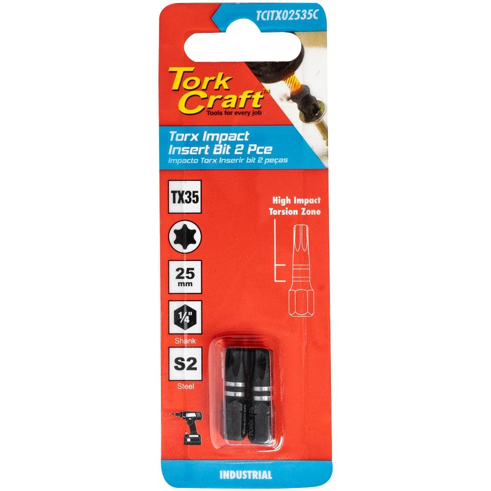 Torx Tx 35 Impact Insert Bit 25 Mm 2 Pc Carded - Livestainable.co.za