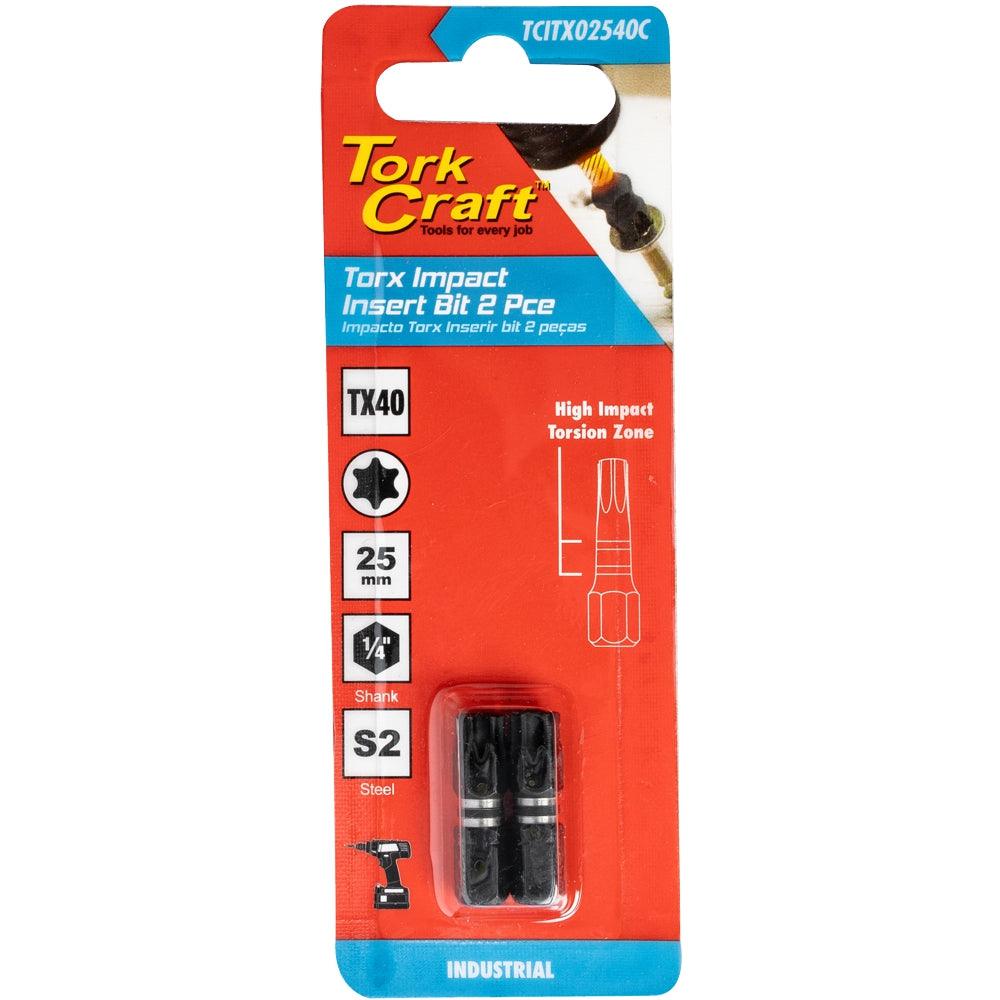 Torx Tx 40 Impact Insert Bit 25 Mm 2 Pc Carded - Livestainable.co.za