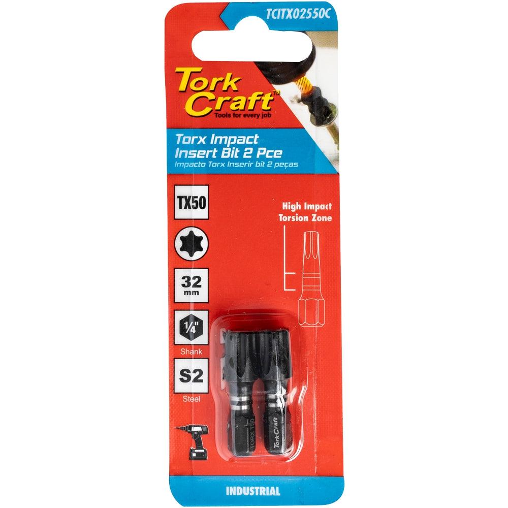 Torx Tx 50 Impact Insert Bit 25 Mm 2 Pc Carded - Livestainable.co.za