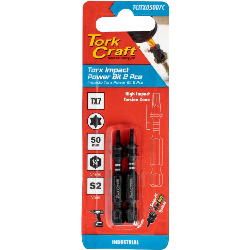 Torx Tx 7 Impact Power Bit 50 Mm 2 Pc Carded - Livestainable.co.za