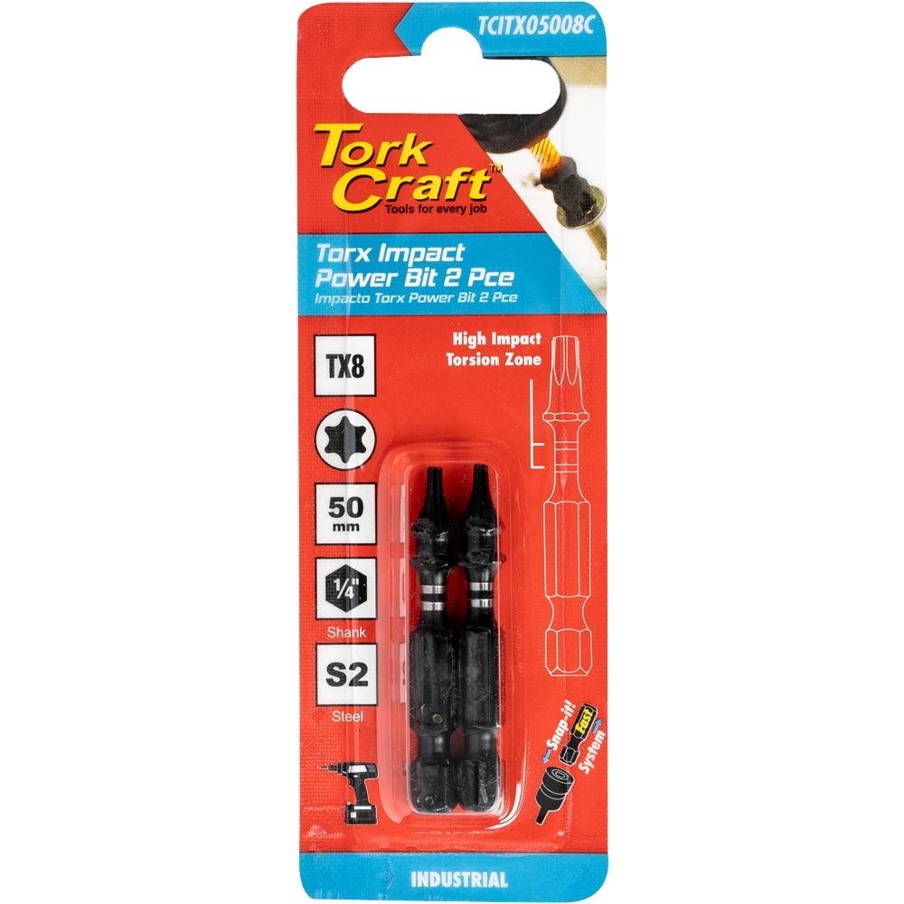 Torx Tx 8 Impact Power Bit 50 Mm 2 Pc Carded - Livestainable.co.za