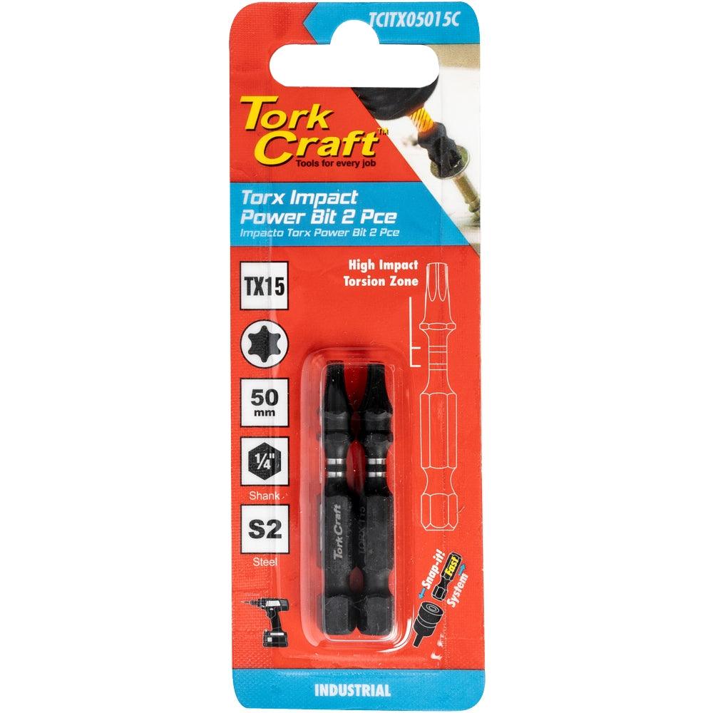 Torx Tx 15 Impact Power Bit 50 Mm 2 Pc Carded - Livestainable.co.za