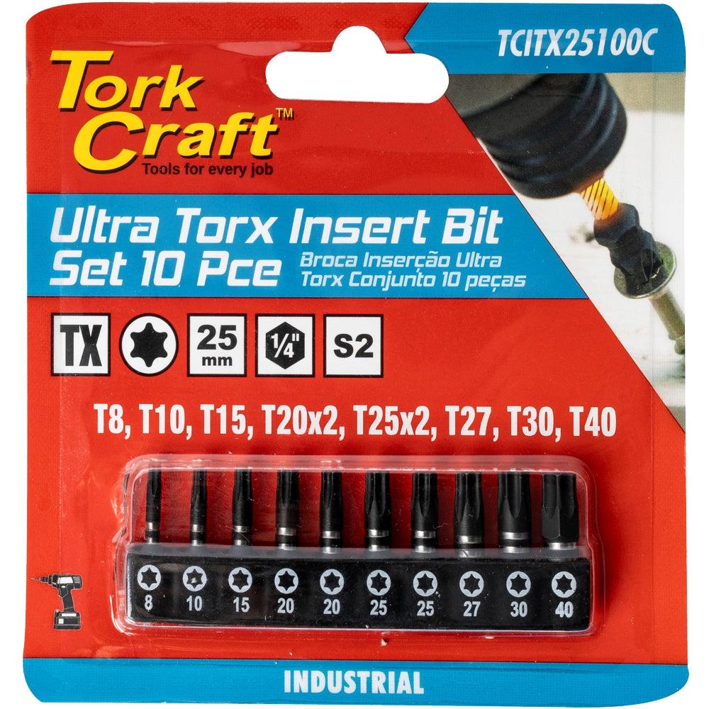 Torx Impact 10 Pc Insert Bit Set (T8, T10, T15, T20 X2, T25 X2, T27, T30, - Livestainable.co.za