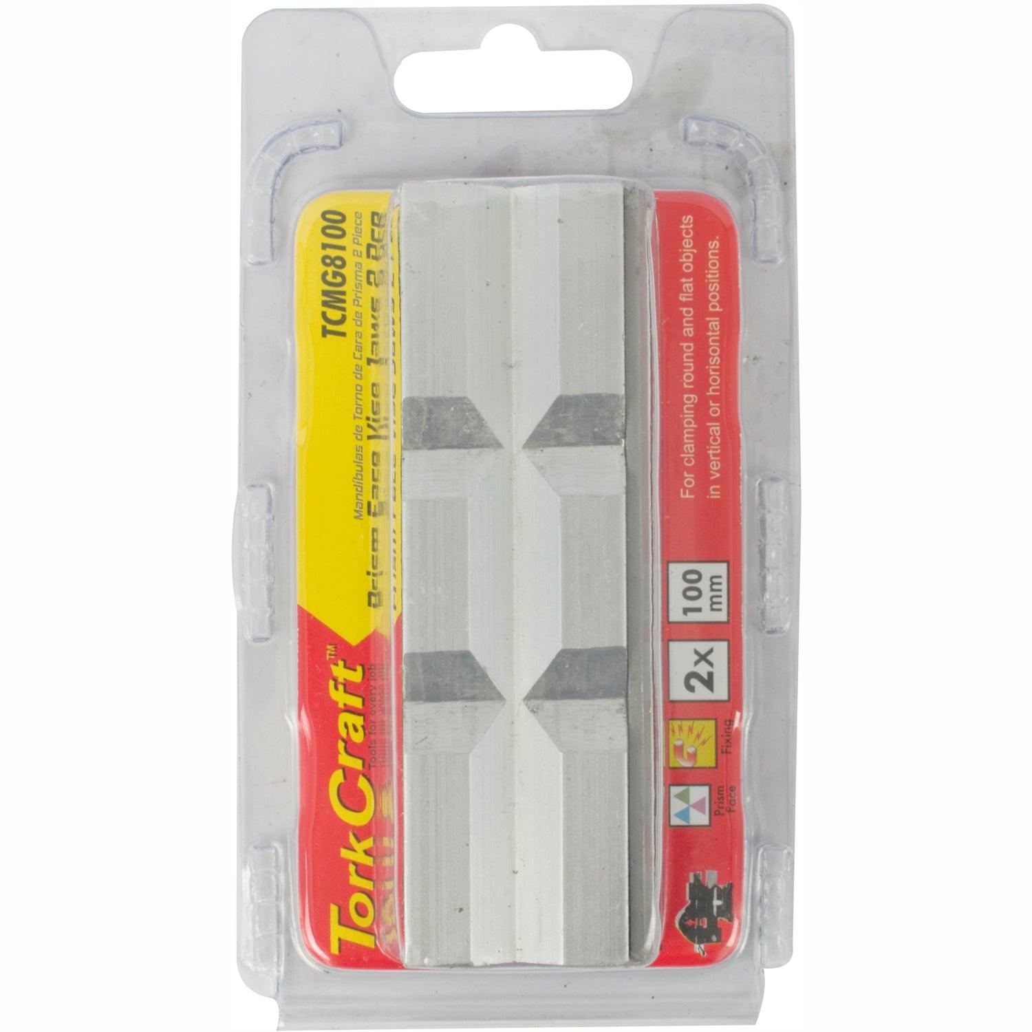 Vice Jaws Magnetic Alum. 100 Mm X 32 Mm 2 Pc Prism Face - Livestainable.co.za