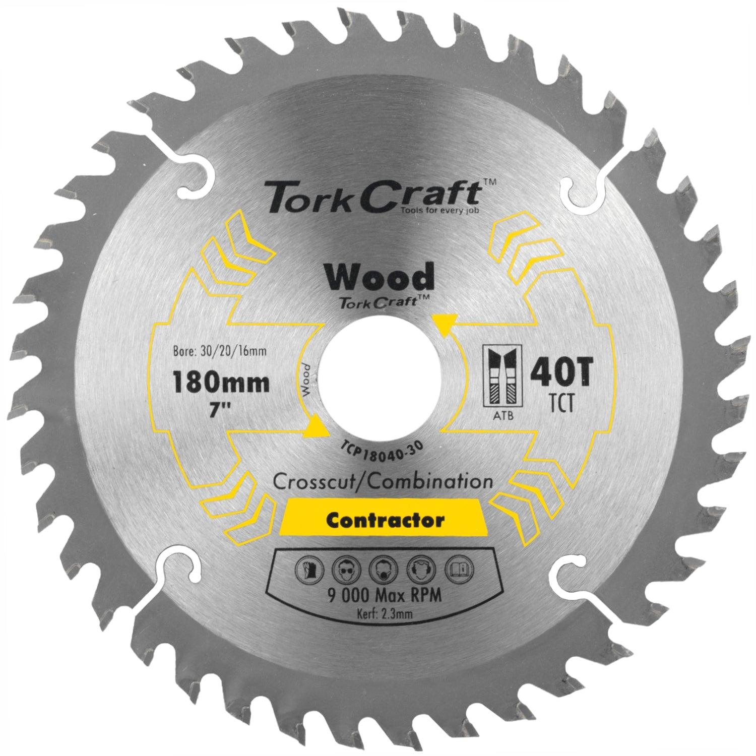 Blade Contractor 180 X 40 T 30/20/16 Circular Saw Tct - Livestainable.co.za