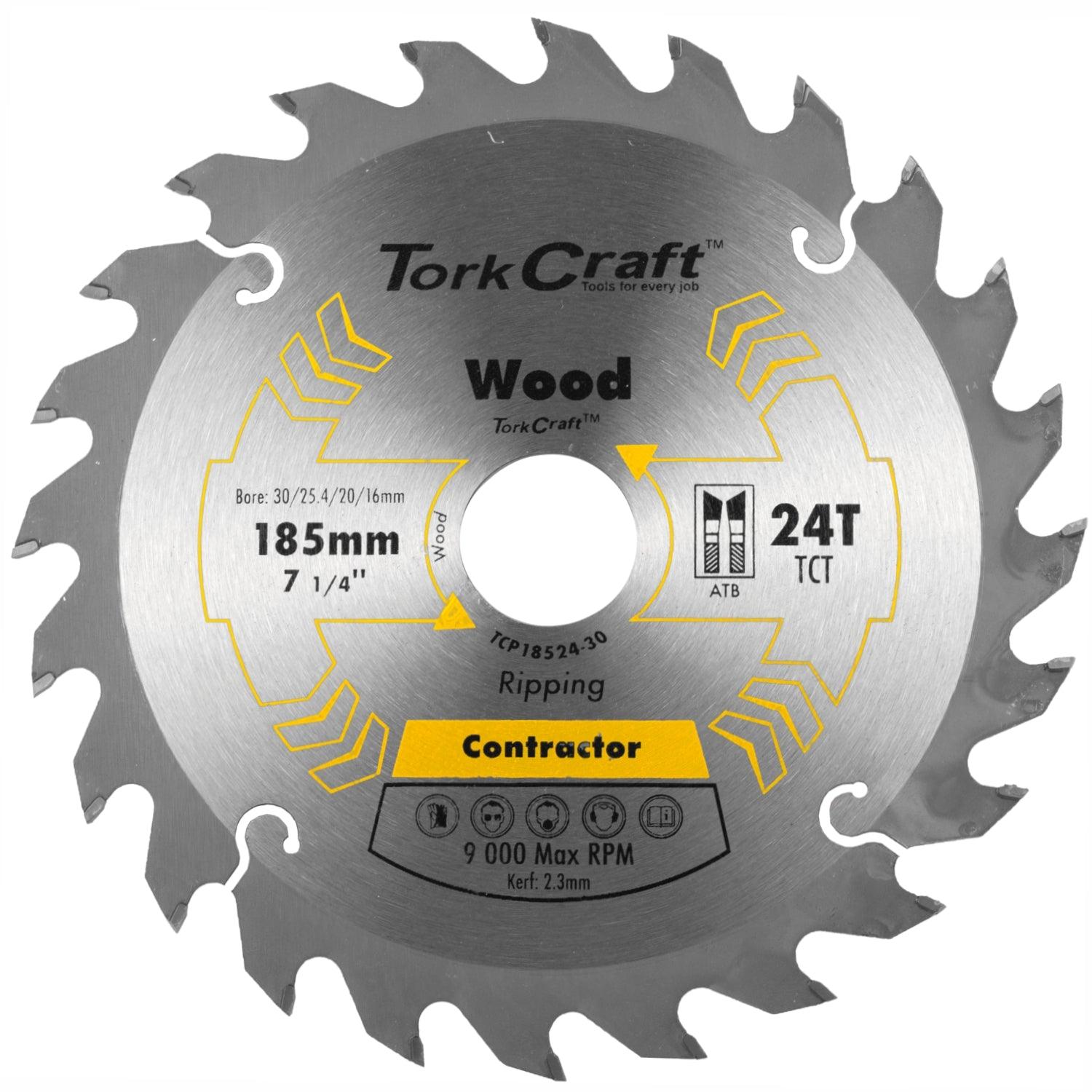 Blade Contractor 185 X 24 T 30/20/16/1 Circular Saw Tct - Livestainable.co.za