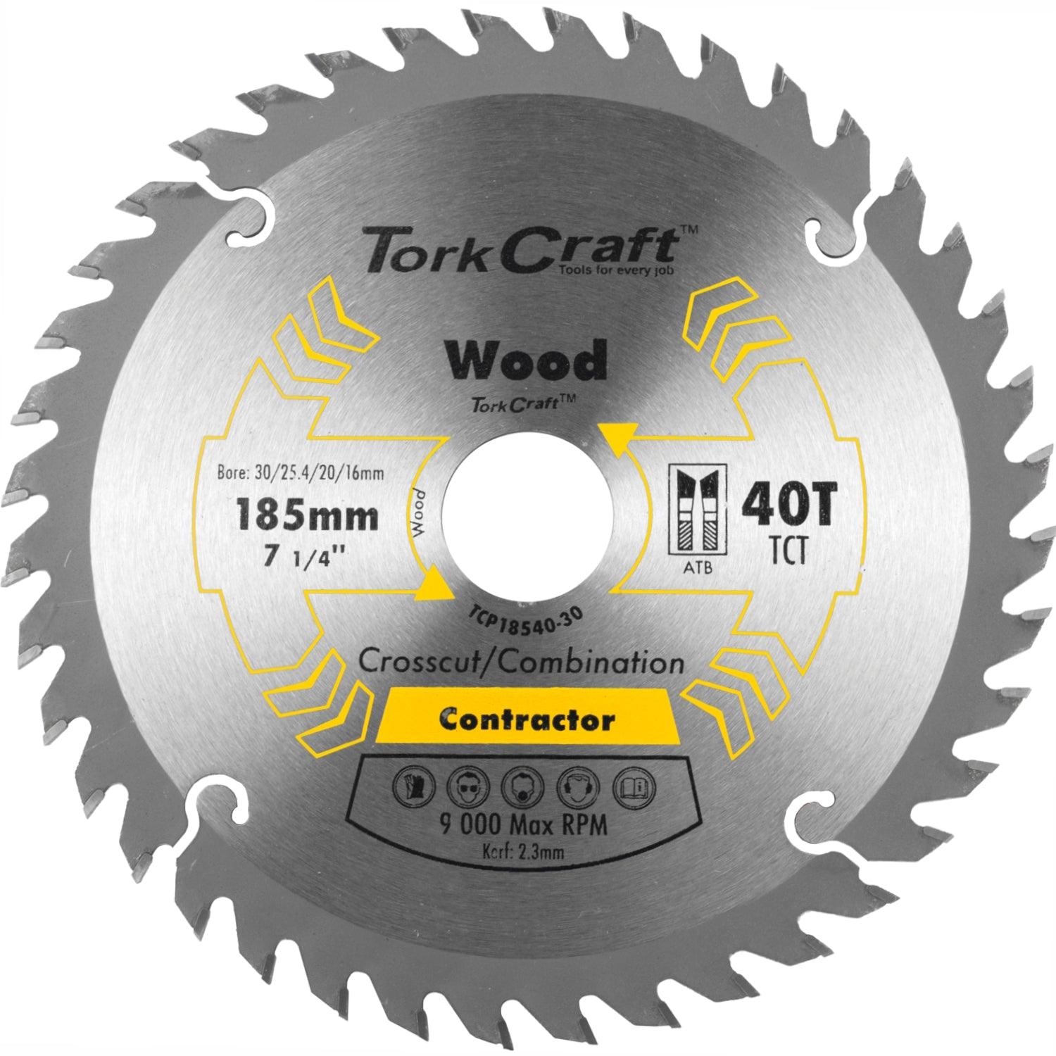 Blade Contractor 185 X 40 T 30/20/16/1 Circular Saw Tct - Livestainable.co.za