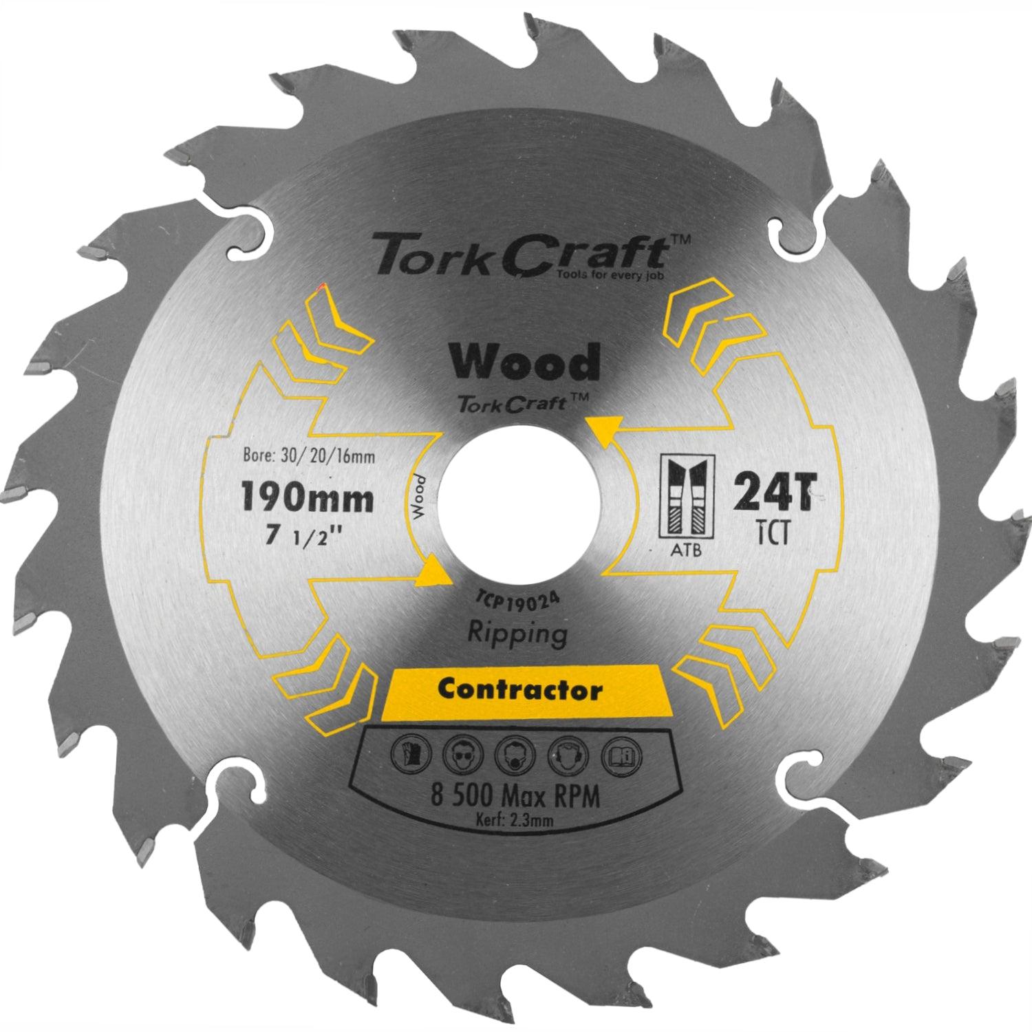 Blade Contractor 190 X 24 T 30/20/16 Circular Saw Tct - Livestainable.co.za