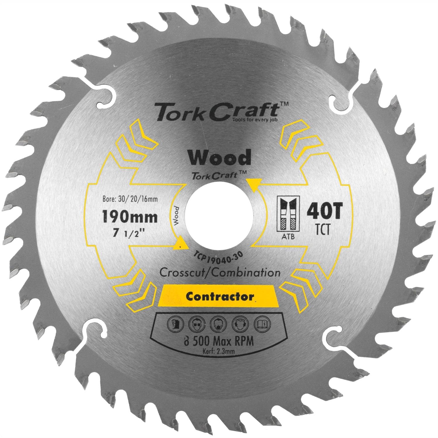 Blade Contractor 190 X 40 T 30/20/16 Circular Saw Tct - Livestainable.co.za