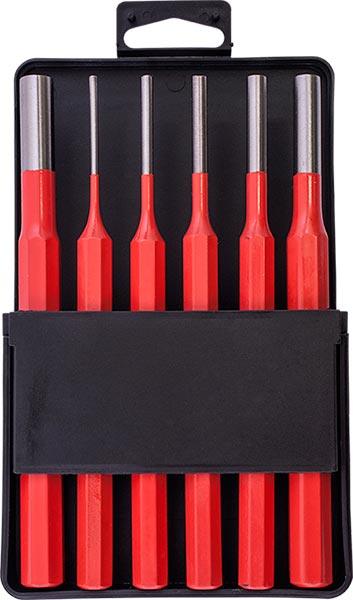 Tork Craft Pin Punch Set 6 Pc 2.5, 3.5, 4. 5, 6, 8, 10 Mm Red - Livestainable.co.za