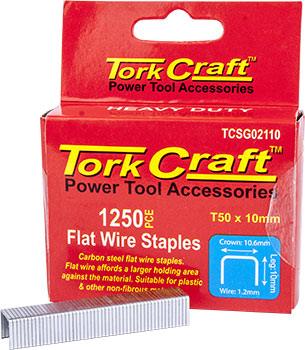 Flat Wire Staple 16 G X10.6 Mm X 10 Mm T50 1250 Pc C/Steel For Tcsg0210 - Livestainable.co.za