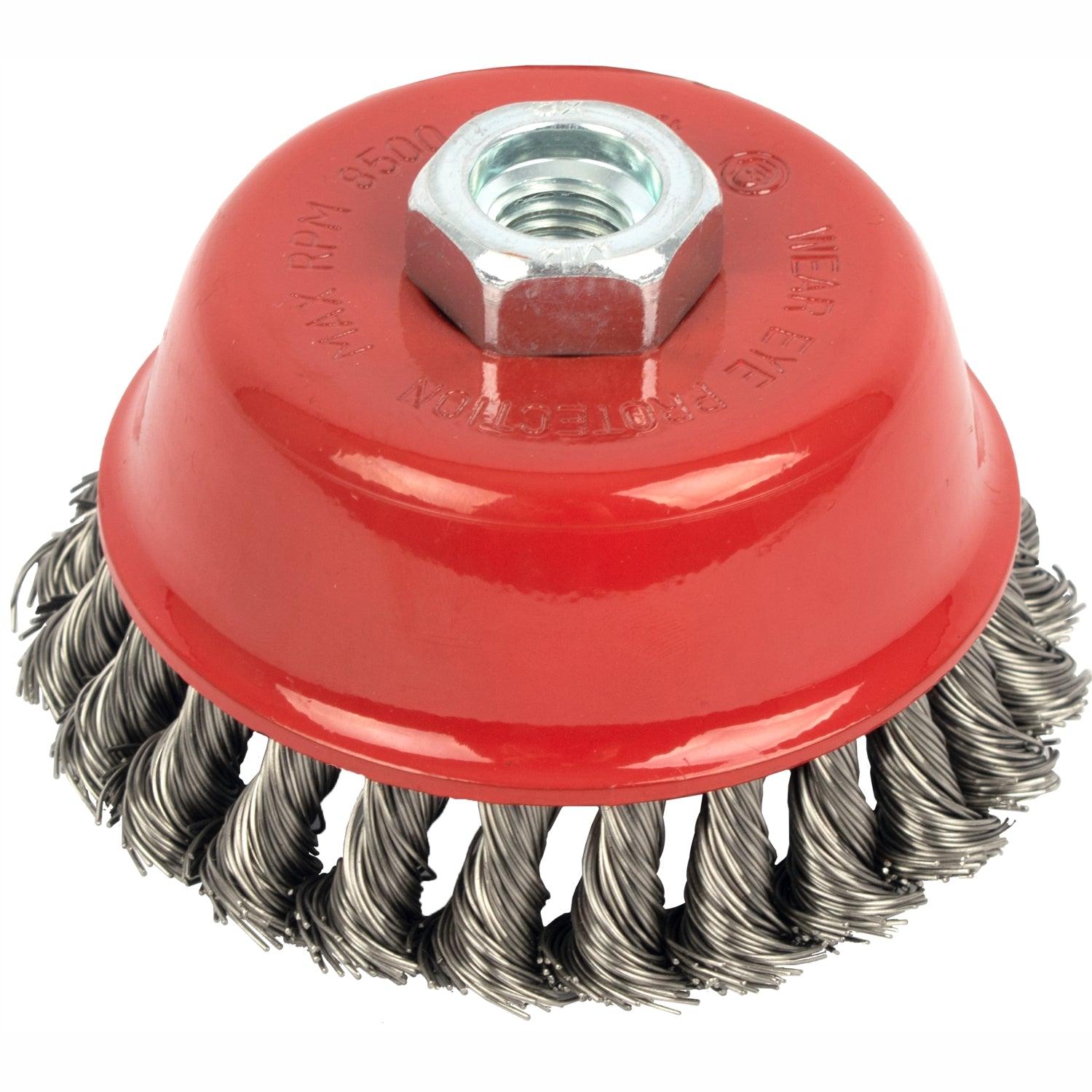 Wire Cup Brush 100 X M14 Knotted Stainless Steel Bulk - Livestainable.co.za