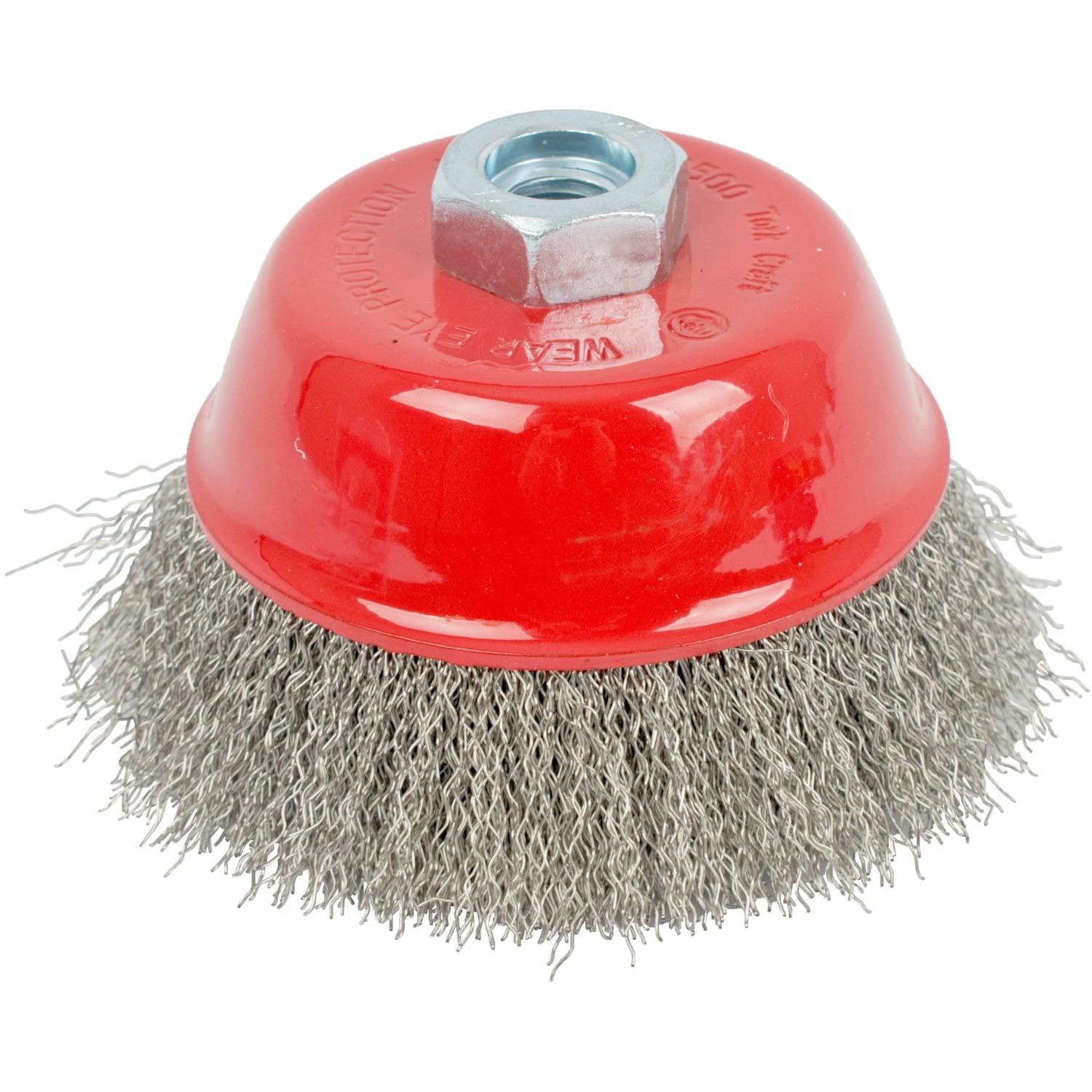 Wire Cup Brush 100 X M14 Crimped Stainless Steel Tcw - Livestainable.co.za