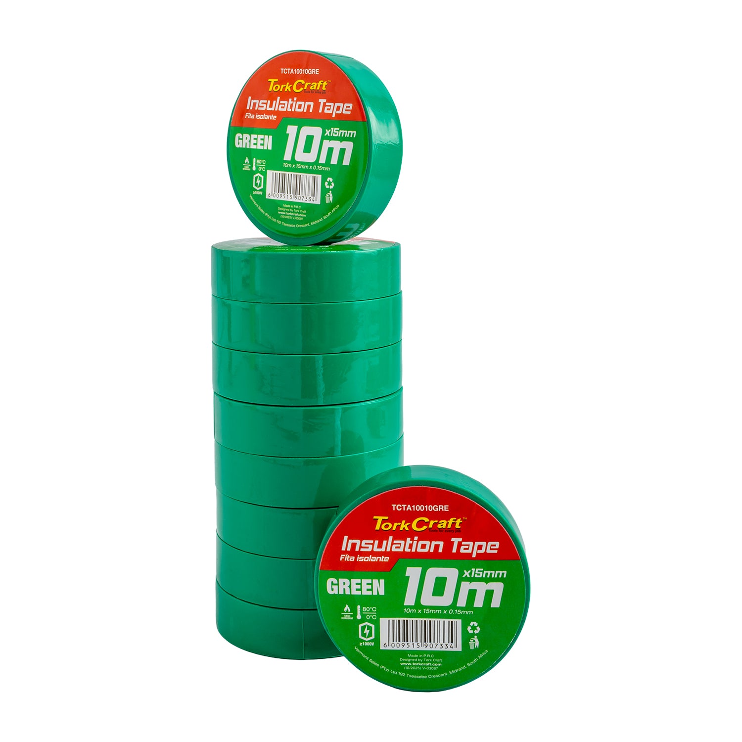 Tork Craft 0.15 Mmx15 Mmx10 M Green Insulation Tape