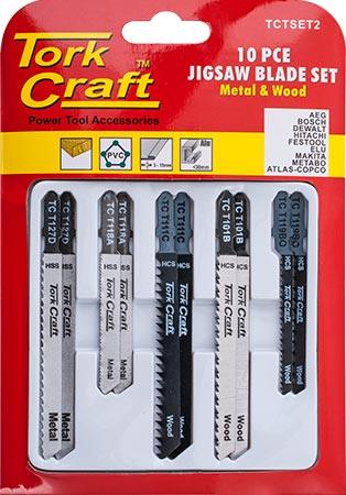 Jigsaw Blade Set 10 Pce For Metal & Wood T Shank - Livestainable.co.za