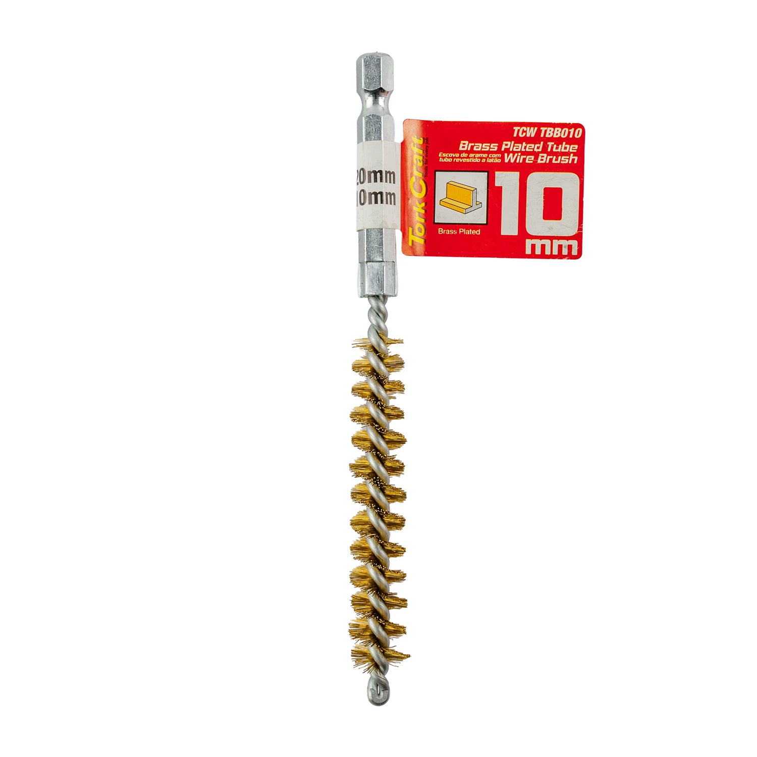 Tork Craft Tube Brush 10 Mm X 120 Mm Brass Wire 6,35 Mm Hex Shank