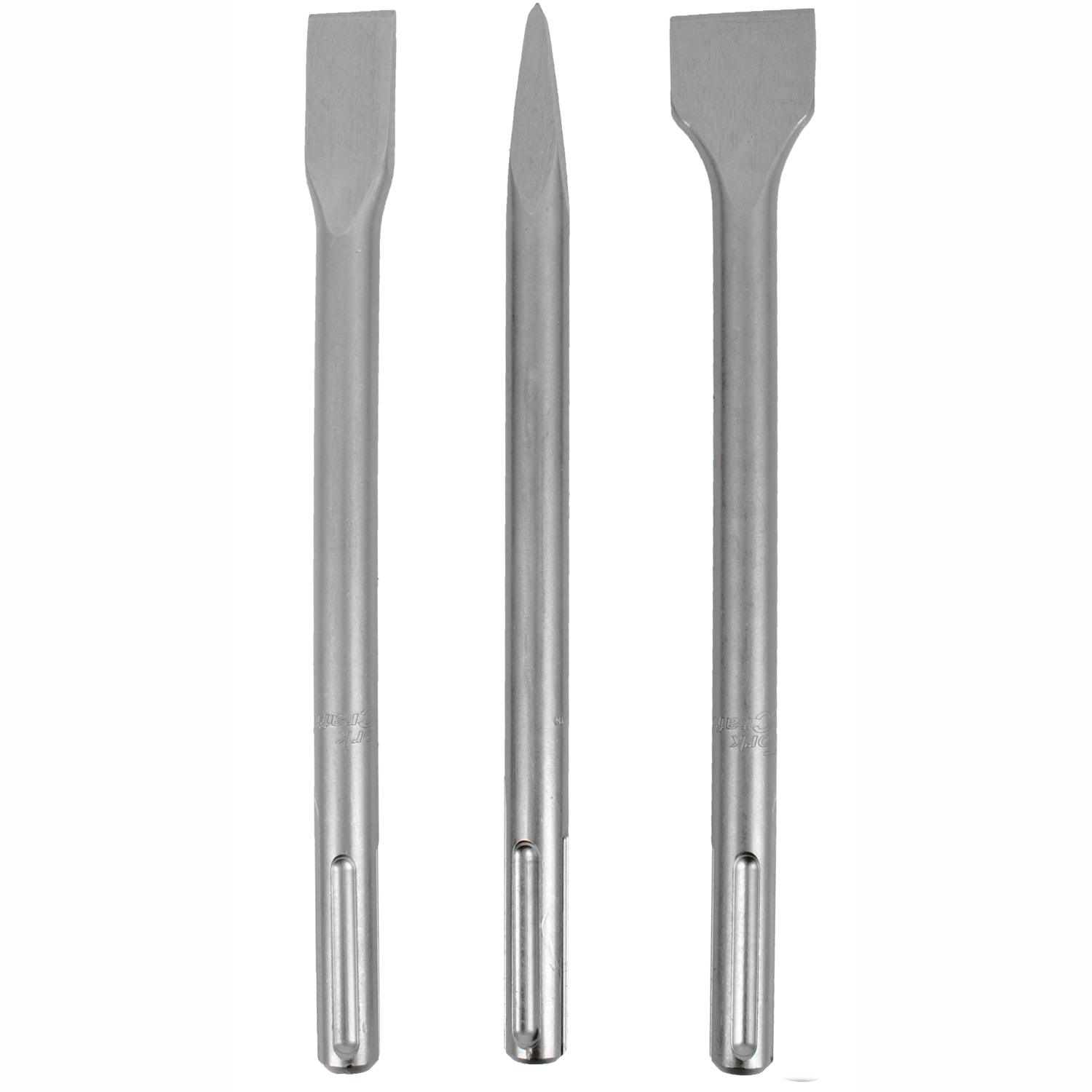 Sds Max Chisel 3 Pc Set 18 X300 Mm Pointed 18 X300 X25 Mm Flat 18 X300 X40 Mm - Livestainable.co.za