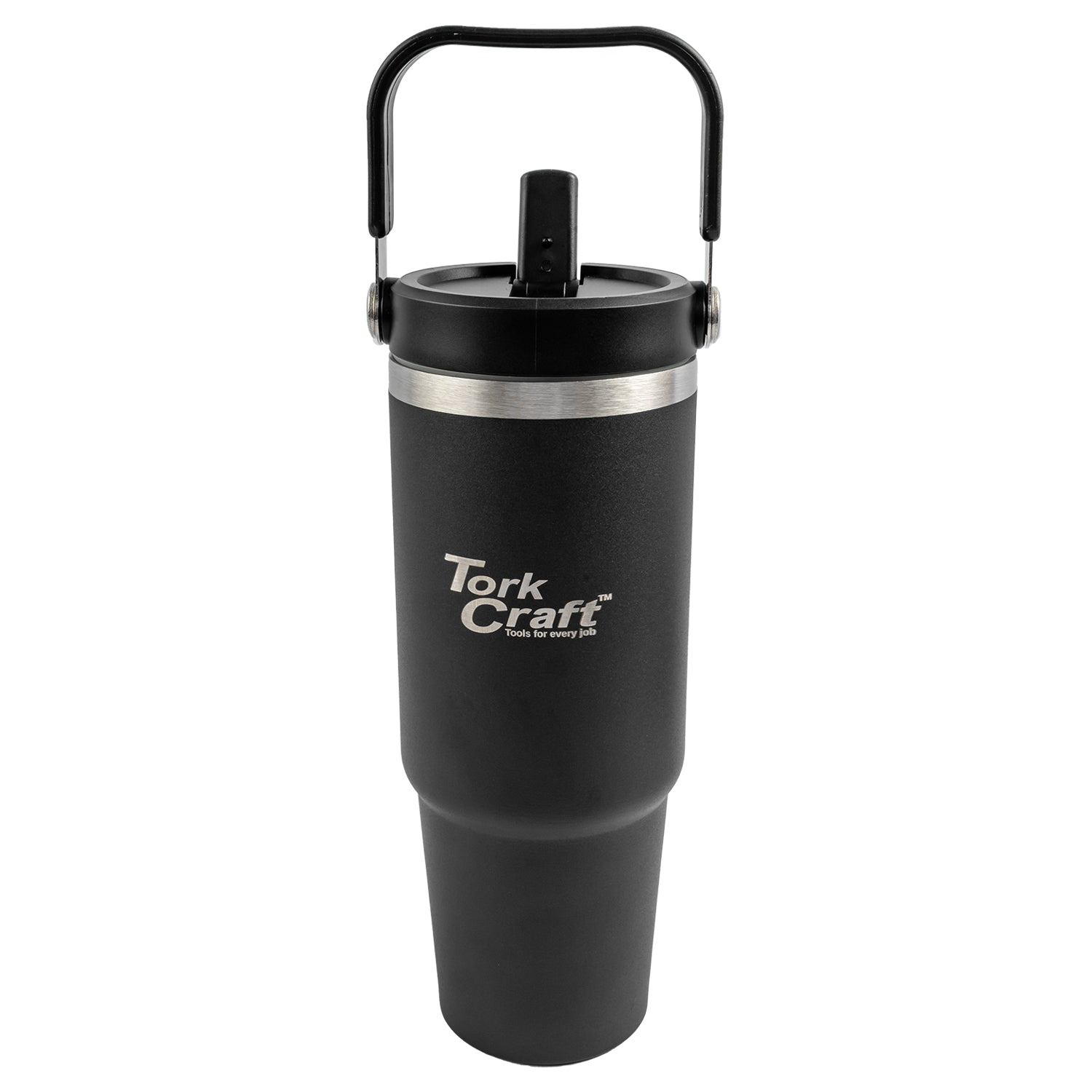 Tork Craft Tork Craft Stainless Steel Travel Tumbler C/W Straw Charcoal 800 Ml