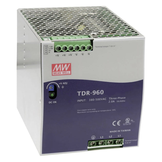 Power Supply Encl. D/Rail In=340 550 Vac 3 Ph Out=48 Vdc 20 A Tdr 960 48