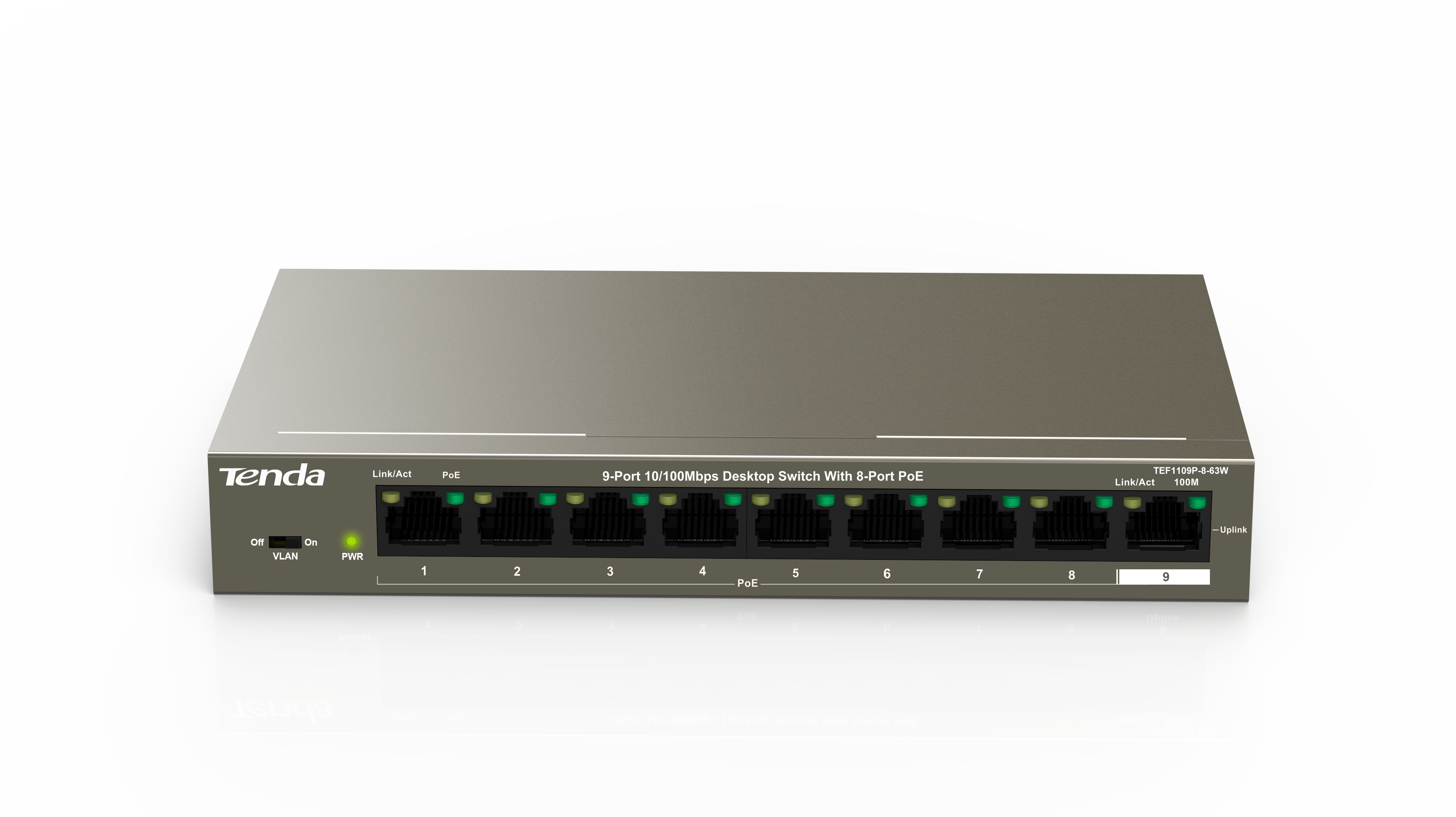 Tenda 9-Port 10/100Mbps Desktop Switch With 8-Port PoE