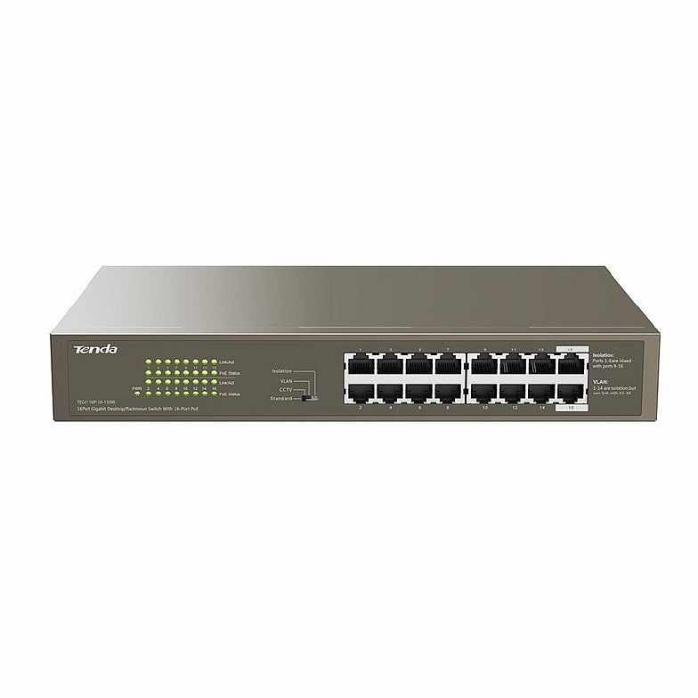 Tenda PoE 16-Port Gigabit Ethernet Switch With 16-Port PoE