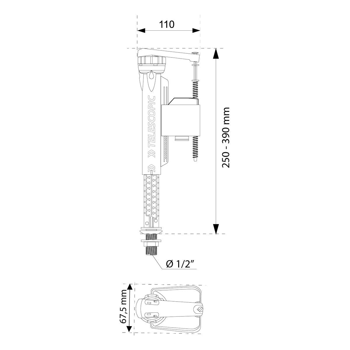 Wirquin Valve Jollyfill B/Inlet Telescopic 1/2 Box - Livestainable.co.za