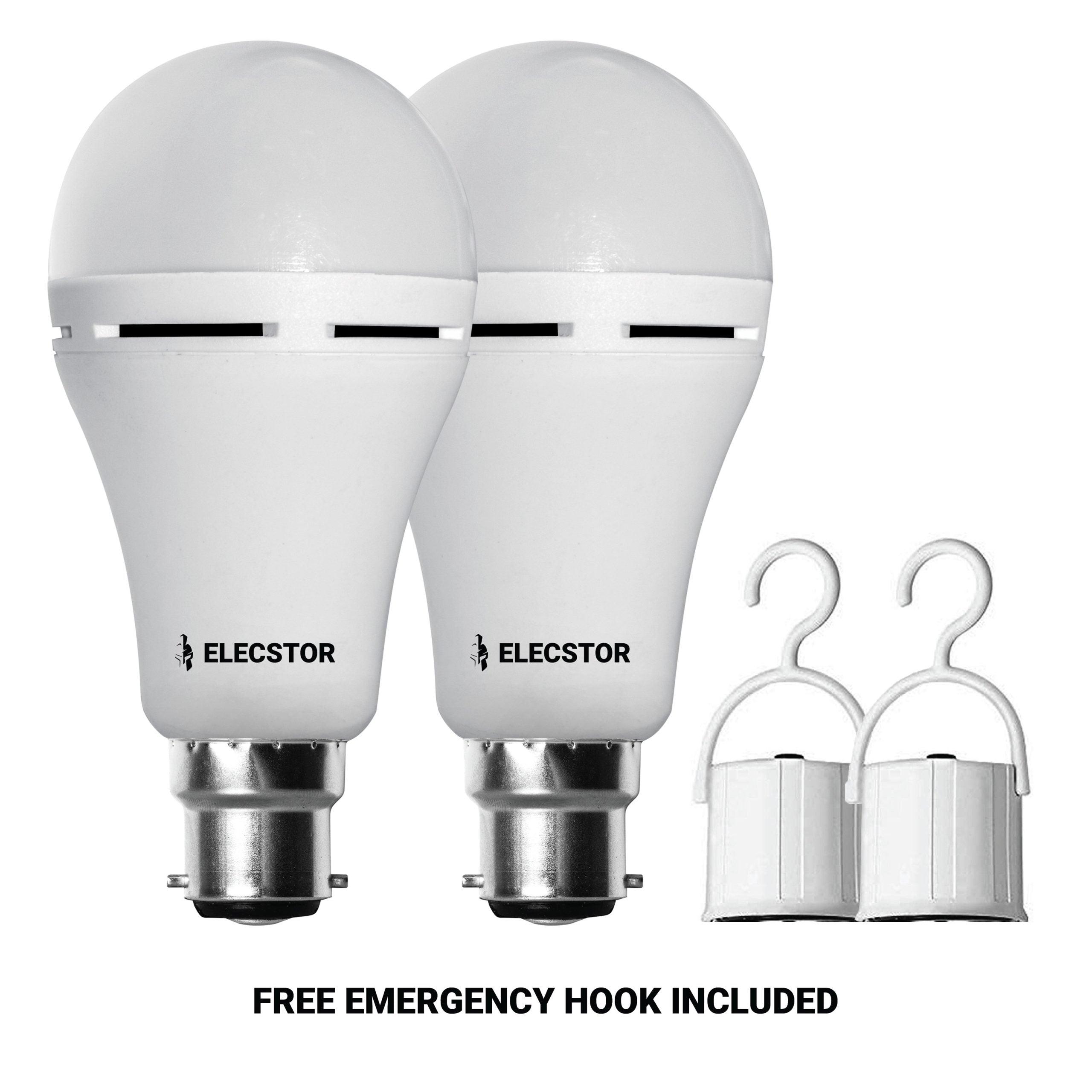 Elecstor B22 7 W Rechargeable Cool White 2 Pack - Livestainable.co.za