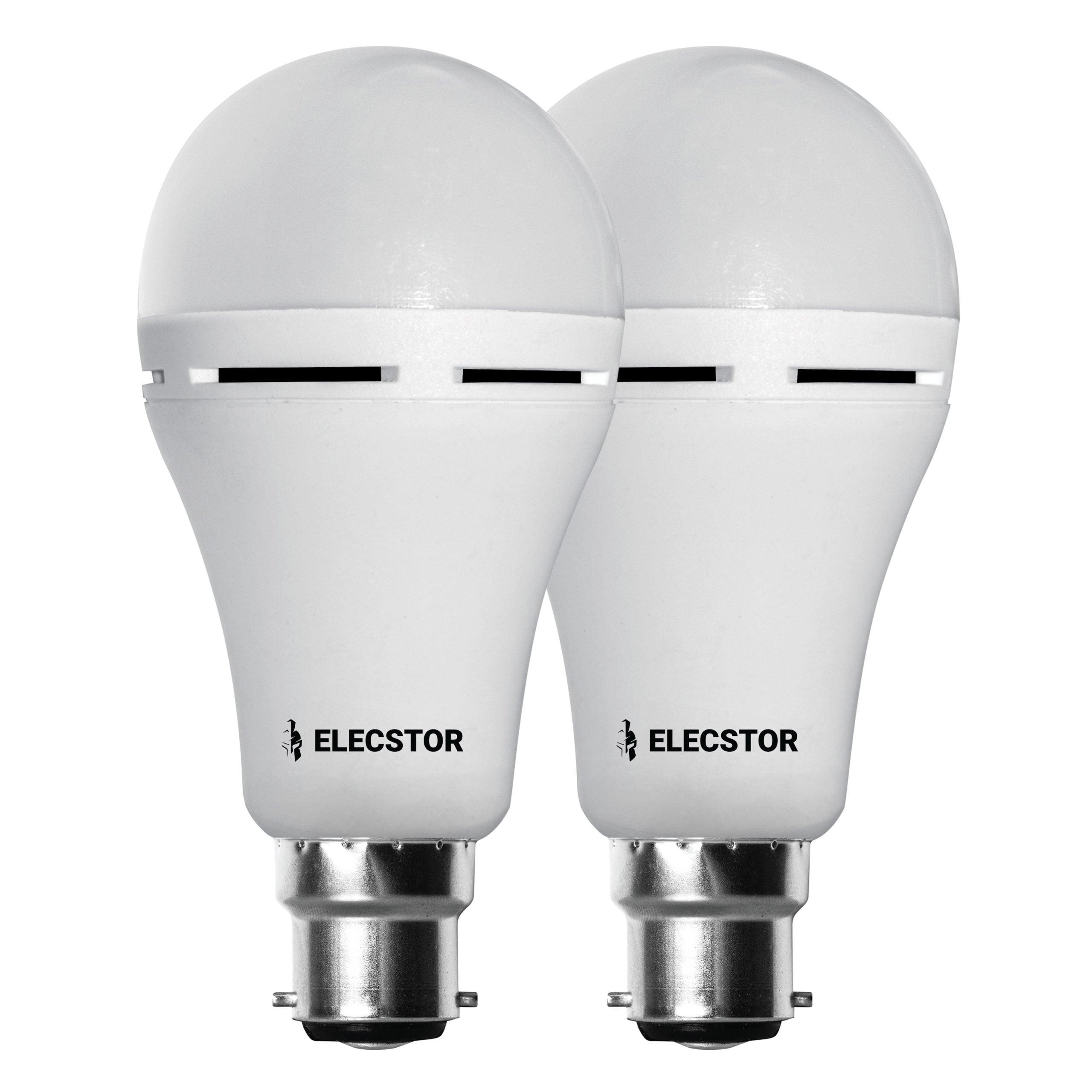 Elecstor B22 7 W Rechargeable Cool White 2 Pack - Livestainable.co.za