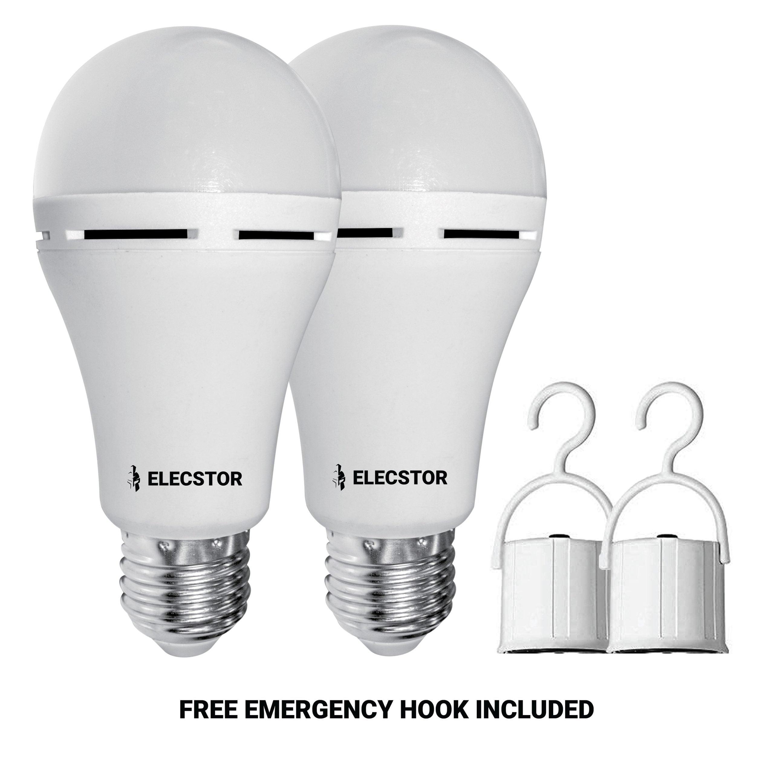 Elecstor E27 7 W Rechargeable Cool White 2 Pack - Livestainable.co.za