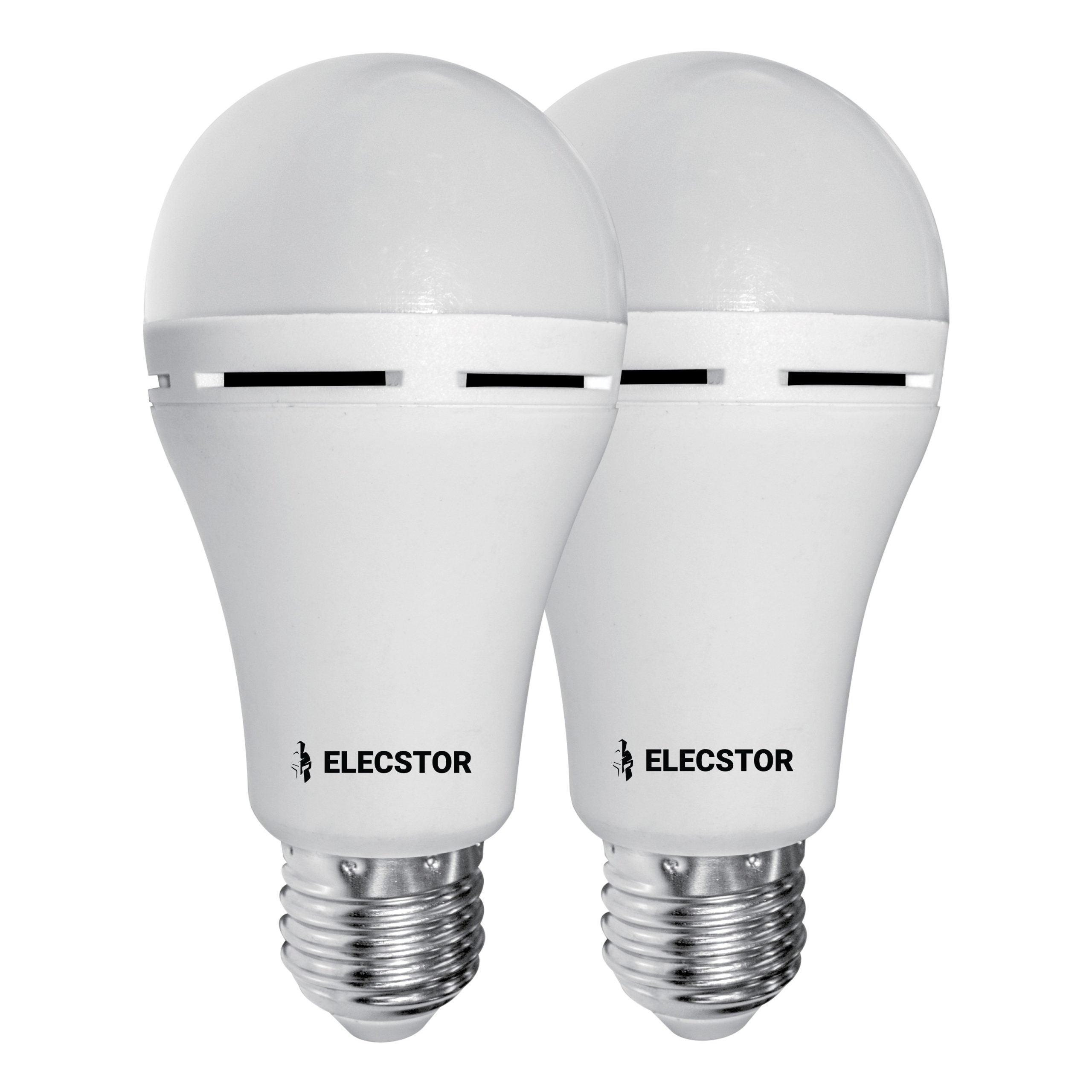 Elecstor E27 7 W Rechargeable Cool White 2 Pack - Livestainable.co.za