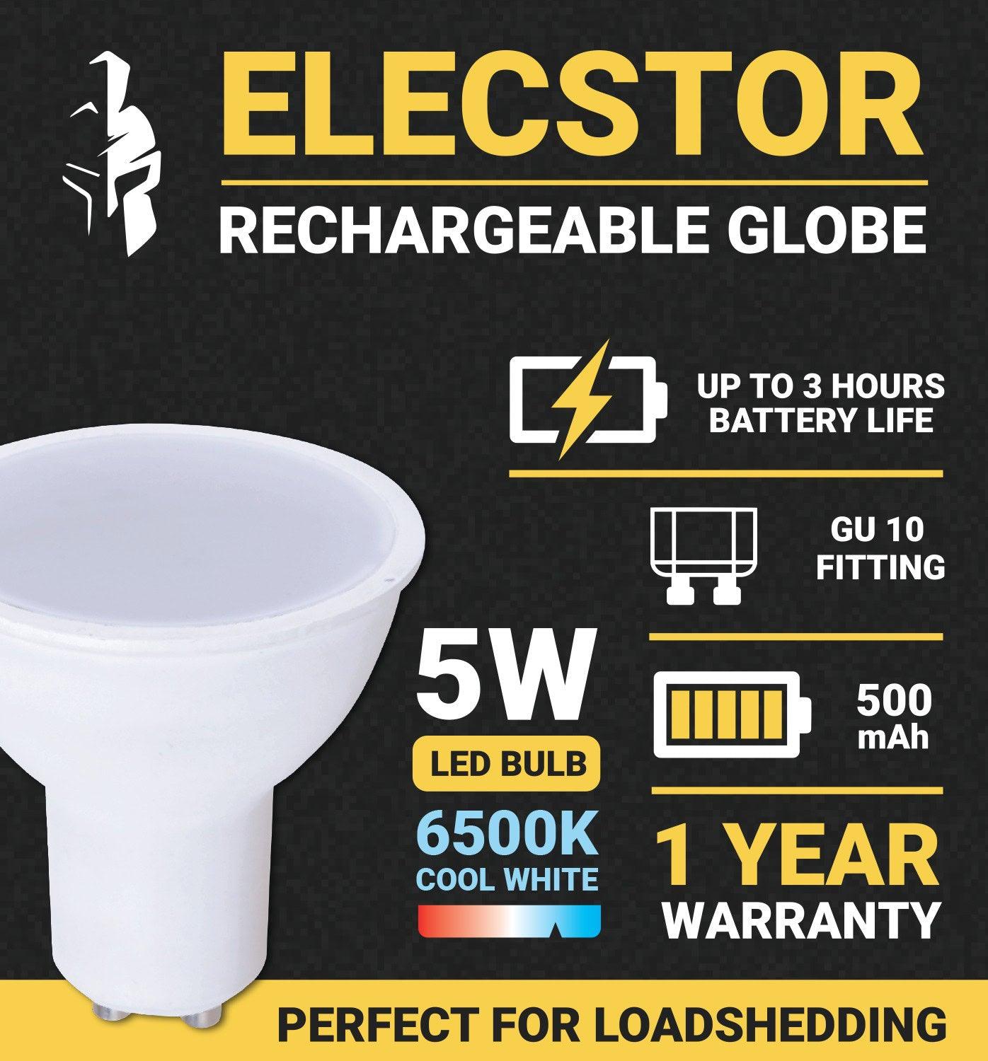 Elecstor Gu 10 5 W Rechargeable Cool White - Livestainable.co.za