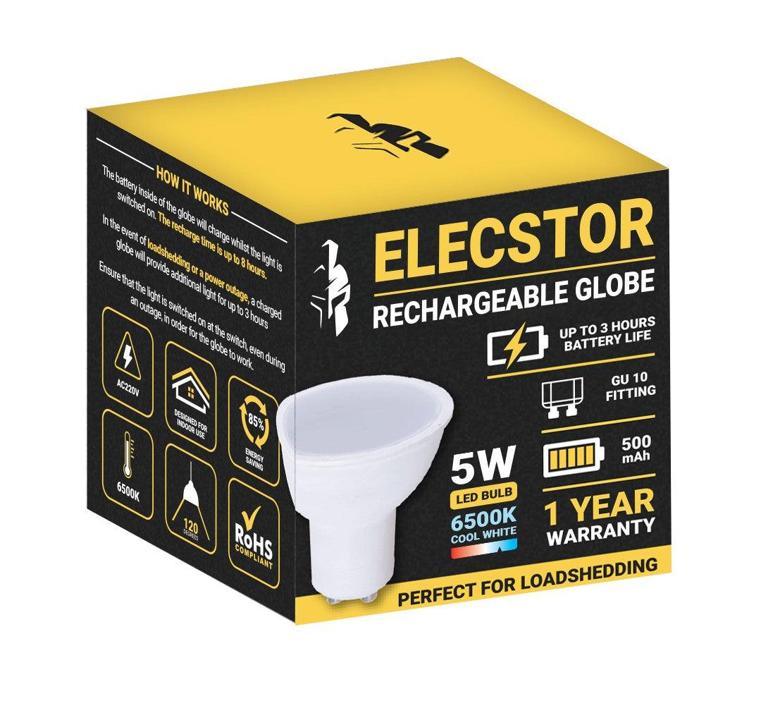 Elecstor Gu 10 5 W Rechargeable Cool White - Livestainable.co.za