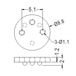 Spacer Plastic To5 2 Mm 3 Hole To 05 S