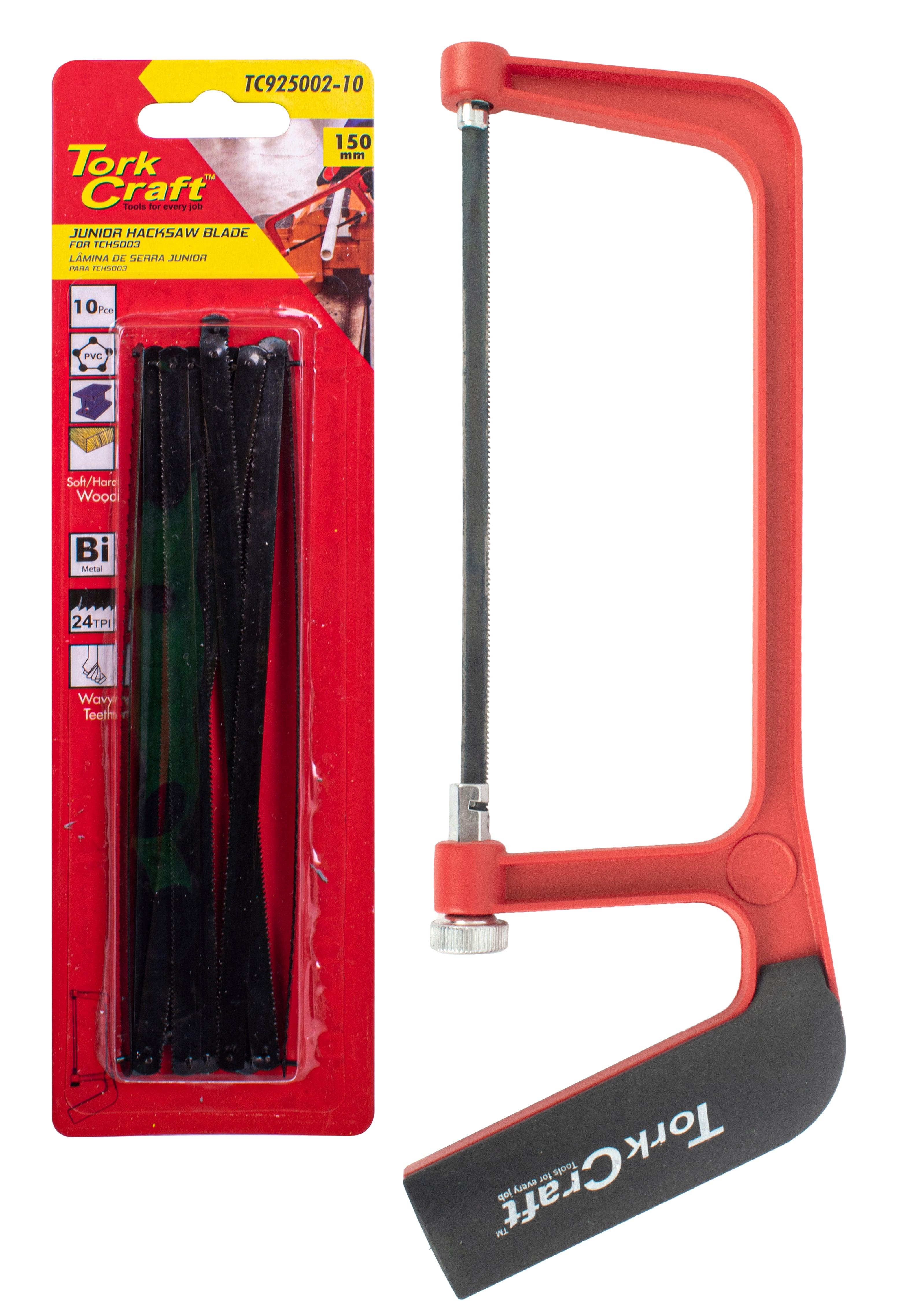 Junior Hacksaw150 Mm Tchs003 C/W 10 Pc Blades 150 Mm 24 Tpi Tc925002 10 - Livestainable.co.za